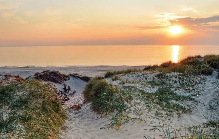 Solnedgang ved Houstrup Strand