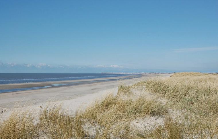 Strand nær sommerhuse i Blåvand