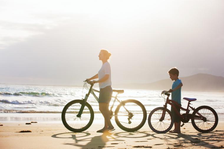 cykeltur på strand Nordjylland
