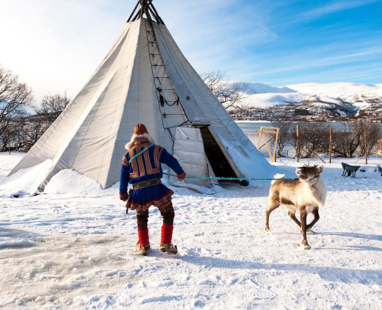 Samer med rensdyr i Lapland - Finland