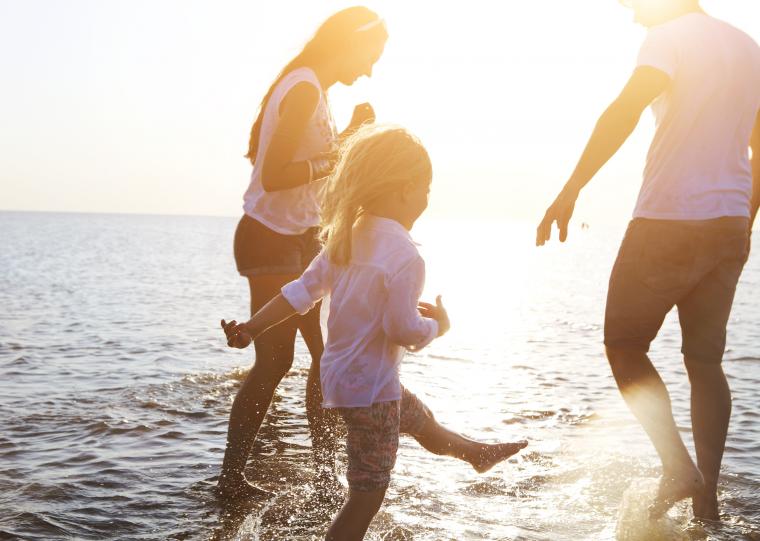 Familie på stranden