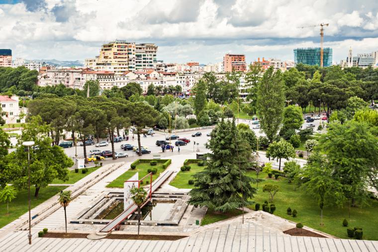Udsigt over Tirana