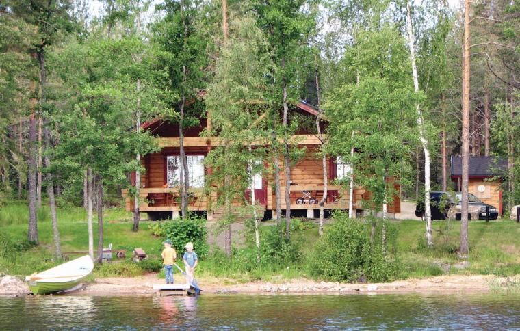 Drenge ved finsk sommerhus